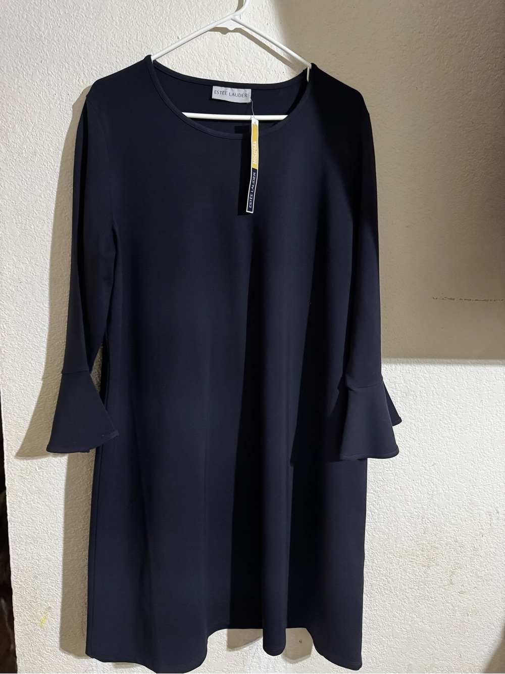 Estee Lauder micheal kors Navy Long-Sleeve Bell Cuff Shift Dress